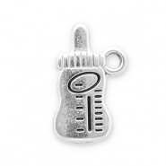 Stainless steel charms baby bottle Silver-Black