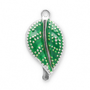 Stainless steel charms leaf Silver-Green