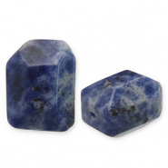 Natural stone beads Sodalite and Microcline Blue-White