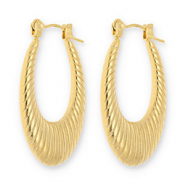 Stainless steel earrings / creoles oval Gold