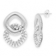 Stainless steel earrings / earpins Silver-White