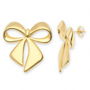Stainless steel earrings / earpins bow Gold