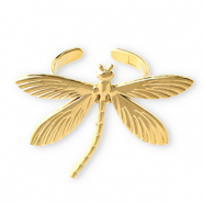 Stainless steel rings dragonfly Gold