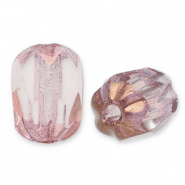 Czech Beads FPB oval 6x4mm Rosaline-Bronze