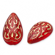 Acrylic beads drop Red-Gold