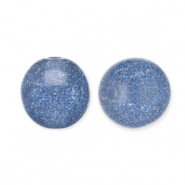 12 mm acrylic beads with glitter Montana Blue-Silver