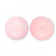 8 mm acrylic beads with glitter Light Pink-Turquoise