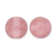 12 mm acrylic beads with glitter Mauve Pink-Silver