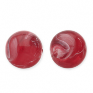 12 mm acrylic beads round Red-White