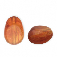 Acrylic beads egg-shaped Orange Brown