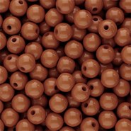 6 mm acrylic beads shiny Dark Cognac Brown