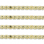 Stainless steel rhinestone chain 2mm Gold-Champagne