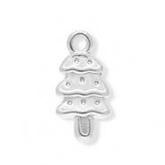 Stainless steel charms Christmas tree Silver
