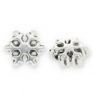 DQ European metal beads snowflake Antique Silver (Nickelfree)