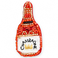Brooches bottle champagne Red-White-Gold