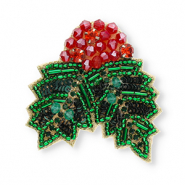 Brooches holly Green-Red-Black