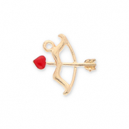 Metal charms heart bow and arrow Gold-Red
