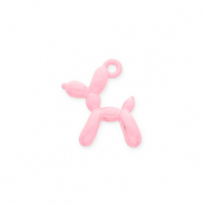 Metal charms balloon dog poodle Light Pink