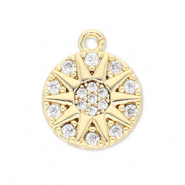 Brass TQ metal charms sun Gold-Transparent