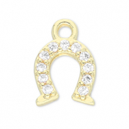 Brass TQ metal charms horseshoe Gold-Transparent