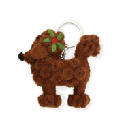 Trendy felt keychain poodle Brown