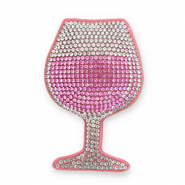 Statement charms with strass wine glass Pink-Crystal-Light Pink