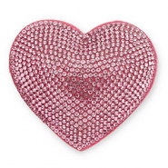 Statement charms with strass heart Light Pink