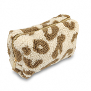 BY31® Pouch teddy with leopard print Beige Brown-Brown