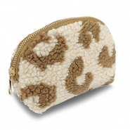 BY31® Pouch teddy with leopard print Beige Brown-Brown