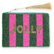 Pouch "Jolly" Dark Green-Fuchsia-Gold