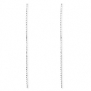 Brass TQ metal earrings / earpins with strass Silver-Crystal