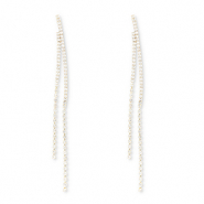 Eco-brass® metal earrings / earpins with strass Gold-Crystal