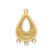 Stainless steel findings charms drop with 3 loops Gold