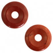 Natural stone charms Granite disc Red Ochre Brown