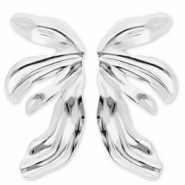 Stainless steel earrings / earpins wings Silver
