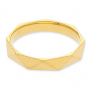 Stainless steel rings faceted cut Gold