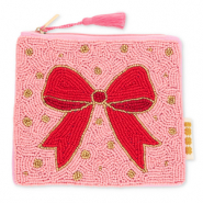 BY31® Pouch bow Light Pink-Red-Gold