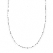 BY31&reg; Stainless steel necklaces chain link with spheres Silver