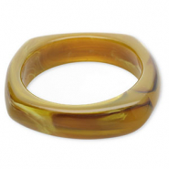 Bracelets bangle resin Olive Green-Brown-White