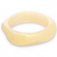 Bracelets bangle resin Vanilla Yellow-White