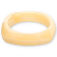 Bracelets bangle resin Vanilla Yellow-White