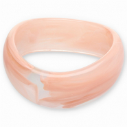 Bracelets bangle resin Light Pink-White