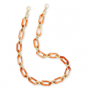 Trendy acrylic phone cord Orange-Gold