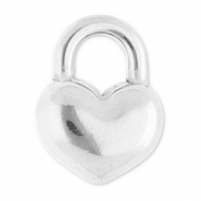 Stainless steel charms heart Silver