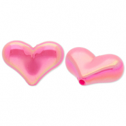 Acrylic beads heart Dark Pink-AB Coating