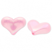 Acrylic beads heart Light Pink-AB Coating