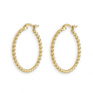 Stainless steel earrings creole twisted Gold