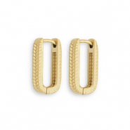 Stainless steel earrings / earpins oval Gold