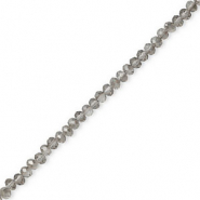 Top faceted beads 4x3mm disc Grey-Pearl Shine Coating