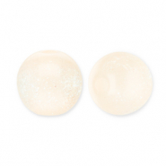 12 mm acrylic beads with glitter Vanilla Yellow-Turquoise